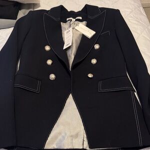 Veronica Beard Black Blazer with Silver Accents